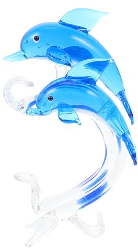 Ciieeo Kristallglas Delfin Dekoration Mit Flachem Boden Stabile Kleine Glasdelphin Figur Einzigartiges Desktop Ornament Für Wohnzimmer Bruchsicher Und Langlebig Dekoratives Geschenk Für b