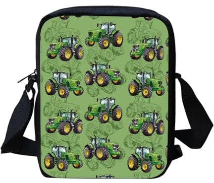 Binienty Kleine Umhängetasche für Damen und Mädchen, leichte Kuriertasche mit verstellbarem Schultergurt, Cartoon Traktor, Einheitsgröße