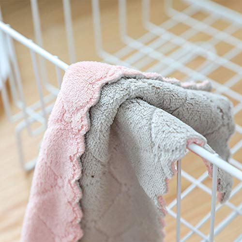 Küchenöl Handaufhängung aus samt Korallen SpülNichtstämmiges Handtuch Küche, Essen & Trinken Geschirrtücher Blau Mikrofaser (Grey, One Size)