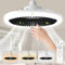 Biukis Ventilador de Techo con Luz: Ventiladores de Techo Cerrados con Luces y Mando a Distancia 3 Velocidades Viento Luz Colores Ajustable para Dormitorio Pequeño Garaje Trastero Interior Negro