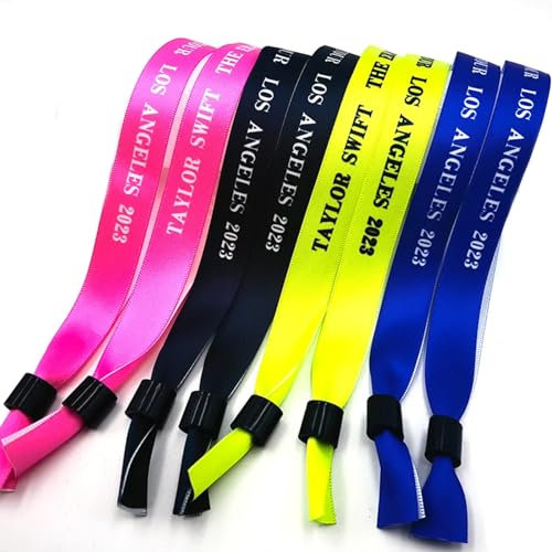 IEK Bracelet en Tissus Personnalisable, Festival, Événementiel, Ruban Personnalisé, VIP, pour Événements en Tissu (300pcs)