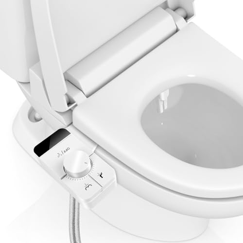NVIYAM Toilette Japonaise Bidet, Bidet Toilette Gauche WC Bidet, Toilette WC non Electrique, Accessoire pour Toilettes avec Double Buse non Électrique, Pression d'Eau Réglable