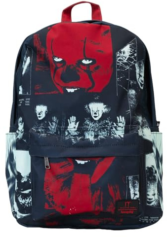 Loungefly Warner Brothers It Pennywise I Heart Horror Nylon Full-Size Rucksack
