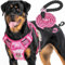 Haapaw Harnais tactique robuste pour chiens de grande taille, anti-traction, réglable, réfléchissant, contrôle facile, harnais militaire pour chien de travail, taille XL, camouflage rose