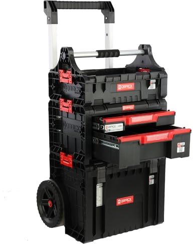 Kit de Boîte à Outils sur Roulettes Double Tiroir Boîte avec Poignée Kit Modulaire H 115cm Garage Atelier PRO