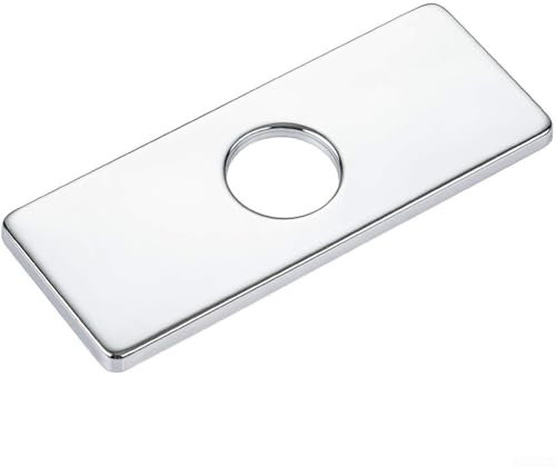 Gdfnmogo Piastra per rubinetto in acciaio inossidabile, copertura del foro della piastra di base del rubinetto, piastra rettangolare per rubinetti a foro singolo (galvanizzazione)