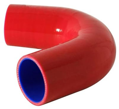 Auto Ansaugrohr 135-Grad-Winkel Silikonschlauch ID 38 45 51 63 76 89 Mm Silikonrohrverbinder Ladeluftkühler Turbo Luftansaugrohrkupplung Rot Lufteinlass(ID 63mm)