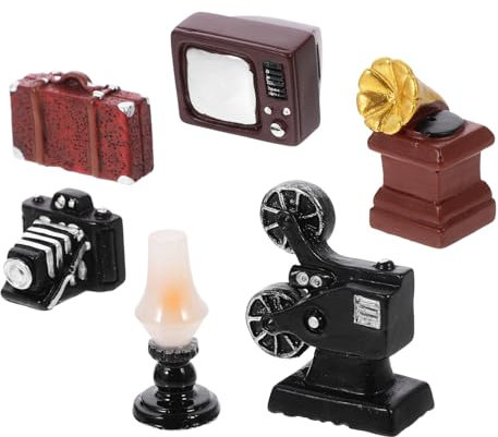 ifundom Adornos De Cámara Retro Muebles Miniatura Mini Fonógrafo para Casa De Muñecas Electrodoméstico para Casa De Muñecas Accesorio para Mini Decoración De Muebles para De