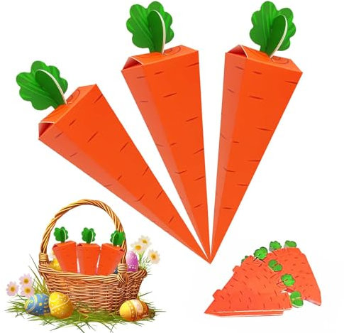 Osternest-Baukästen zum Befüllen – 50 Karottenformige Behälter für Wachteleierschachteln, Ideal für Kreative Arbeiten und GeschenkeGeschenkbox Karotten Ostern, Oster DIY Deko, zum Basteln und Befüllen