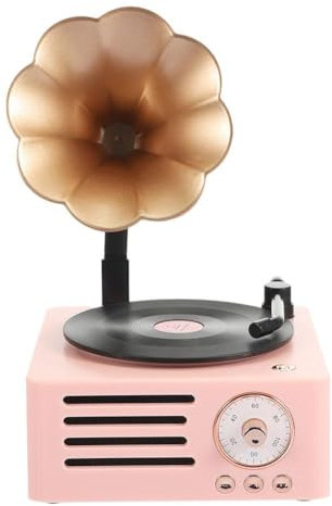 Enceinte Bluetooth en forme de gramophone rétro pour l'extérieur pour le son, radio, caisson de basses, MP3, musique FM, système TF