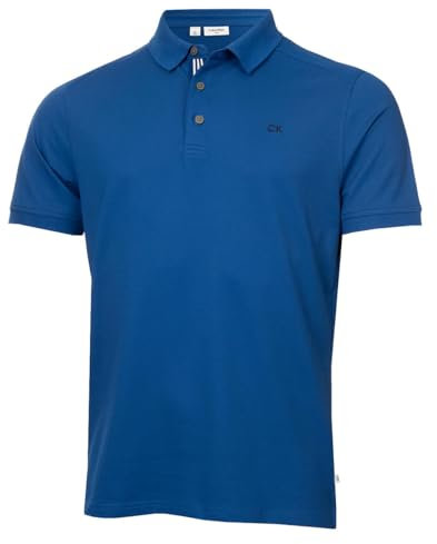 Calvin Klein Herren Campus 3 Knopf Kragen Polo Hemd - Dresden Blue Sport - M