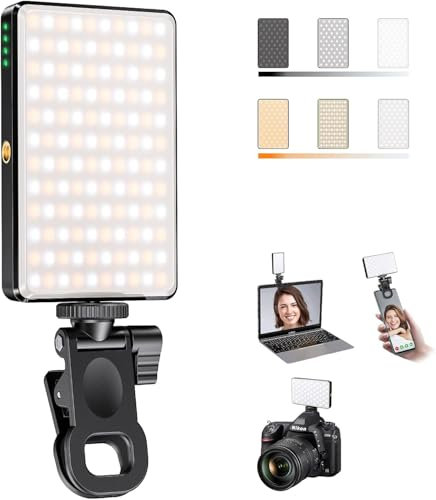 SEAEYES Selfie Licht für Handy, 120 LEDs Videolicht mit Clip CRI 95+ 2500-9000K 3000mAh Akku, 3 Lichtmodi Kamera Licht für Vlogging, Fotografie, Videokonferenzen