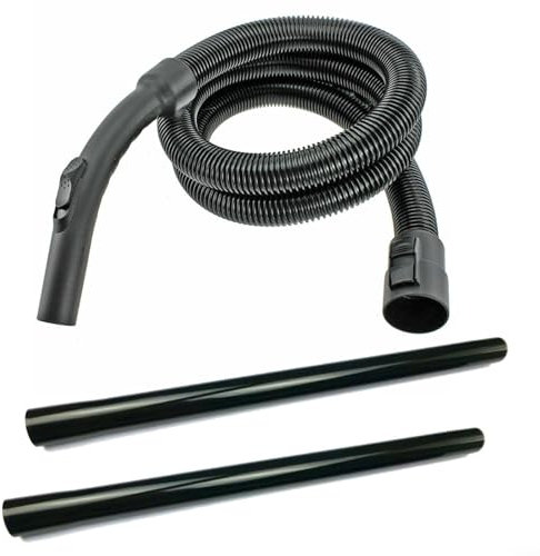 Extensiones de manguera de succión y mango de manguera completo para aspiradora Karcher WD2 MV2 y MV3, 45 cm, color negro, mejora el alcance de limpieza