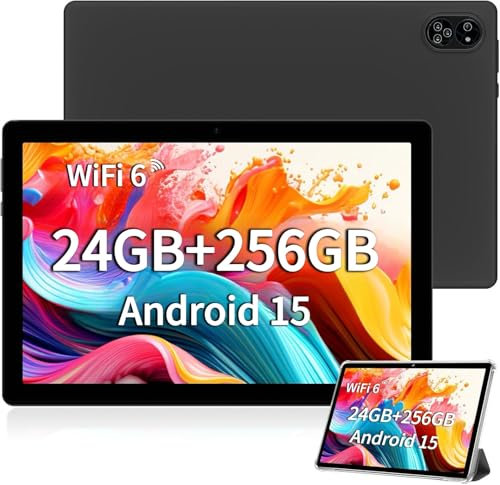 TANYIMING Android Tablet 10.1 inch, 4G LTE Dual SIM, 24GB RAM 256GB Storage,Supports extend 1TB, IPS Touchscreen,Dual Camera, WiFi/WLAN/Bluetooth/GPS,TYD-109pro Black