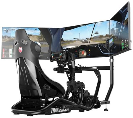 Trak Racer Supporto Integrato per Tre Monitor per TR8 PRO, Compatibile con Schermi da 27-45, Struttura Tubolare, Regolabile in Altezza e Inclinazione, VESA 100x100 a 400x400