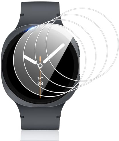 Vauki 4 Pièces Protection Écran pour Samsung Galaxy Watch 8 44mm Verre Trempé 9H Dureté Vitre Anti-Rayures HD Transparent Sans Bulles Film de Protecteur pour Samsung Galaxy Watch 8 44mm
