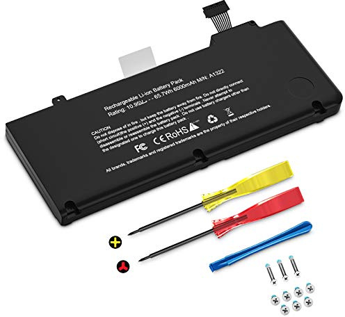 Techowl A1322 A1278 Battery for MacBook Pro 13 inch Mid 2012 2010 2009 Early 2011 Late 2011 - Long Lasting [65.7Wh/10.95V]