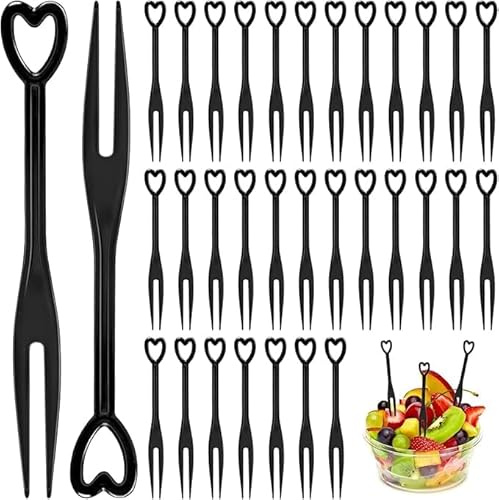 VOSSOT 200 pcs Tenedores de fruta para niños, palillos para aperitivos, accesorios para buffet de aperitivos y palillos p,Tenedores para papas fritas para patatas fritas, brochetas de fruta
