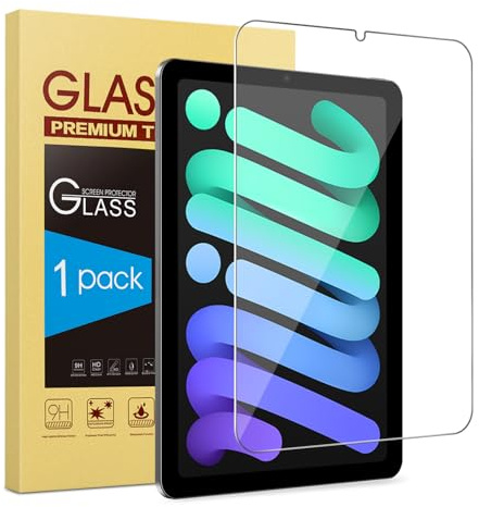 NEZZBE Protector de pantalla para iPad Mini 7/6 (7ª y 6ª generación) de 8,3 pulgadas, vidrio templado para iPad Mini A17 Pro 7ª generación 2024/6ª generación 2021, compatible con Apple Pencil
