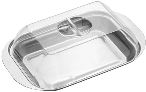 Edelstahl Butterdose mit Kunststoffdeckel 23016