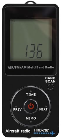 Garsent Aviation Band Radio with AIR FM AM Bands, Portable Radio with Auto Storage for 120 Stations, LCD Backlight for Travel, Camping and Plane Spotting