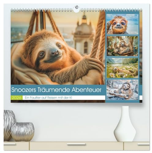 Snoozers Träumende Abenteuer (hochwertiger Premium Wandkalender 2026 DIN A2 quer), Kunstdruck in Hochglanz: Tauchen Sie ein in die entspannte Welt von ... Abenteuern durch das Jahr. (CALVENDO Tiere)