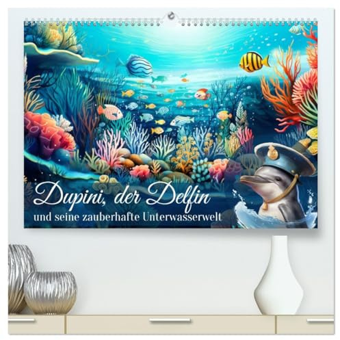 Dupini, der Delfin, und seine zauberhafte Unterwasserwelt (hochwertiger Premium Wandkalender 2026 DIN A2 quer), Kunstdruck in Hochglanz: Entdeckungsreise unter Wasser (CALVENDO Wissen)