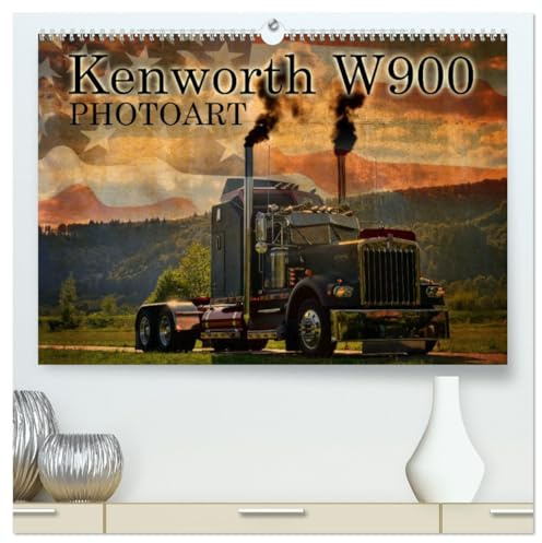 Kenworth W900 PHOTOART (hochwertiger Premium Wandkalender 2026 DIN A2 quer), Kunstdruck in Hochglanz: Oldie - Giganten der Highways ganz kreativ (CALVENDO Mobilitaet)