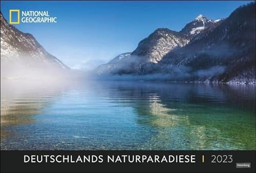 Deutschlands Naturparadiese National Geographic Kalender 2023. Großer Foto-Wandkalender XXL Landschaften-Kalender 2023 mit atemberaubenden Fotos. 58x39 cm Querformat.