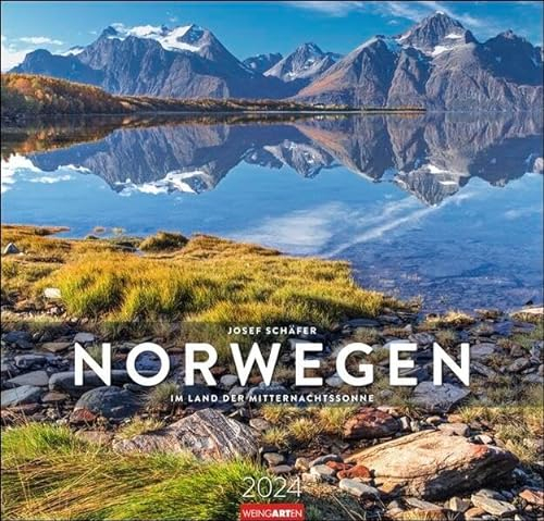 Norwegen Kalender 2024. Reise-Wandkalender mit 12 atemberaubenden Fotografien im Land der Mitternachtssonne. Landschafts-Kalender 2024 zum Aufhängen. 48x46 cm.: Im Land der Mitternachtssonne