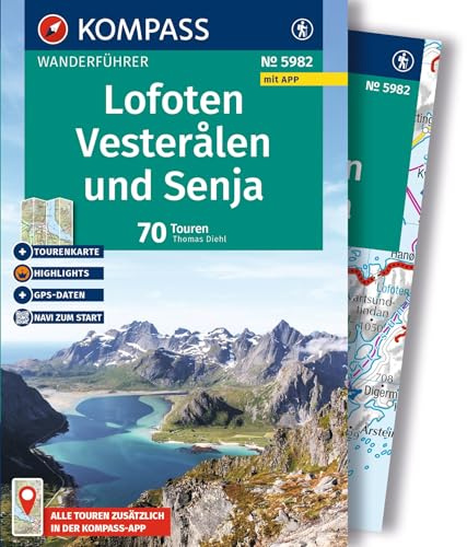 KOMPASS Wanderführer Lofoten, Vesterålen und Senja, 70 Touren mit Extra-Tourenkarte: mit Touren und GPS-Daten in der KOMPASS-App