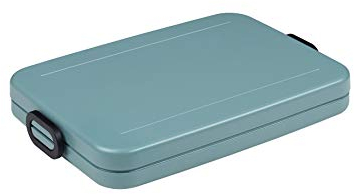 Mepal Brotdose Flat – Brotdose To Go - Lunchbox für 4 Brotscheiben - Meal Prep Box - Brotdose Erwachsene - Essenbox mit Unterteilung - Nordic green