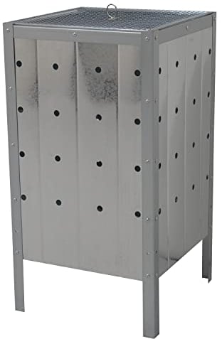 Woodside 100L Square Garden Galvanised Incinerator Fire Bin Rubbish Pit