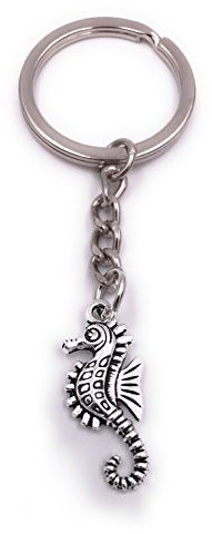 H-Customs Hippocampe Petit Maillot de Bain Badge Porte-clés Pendentif Argent métal