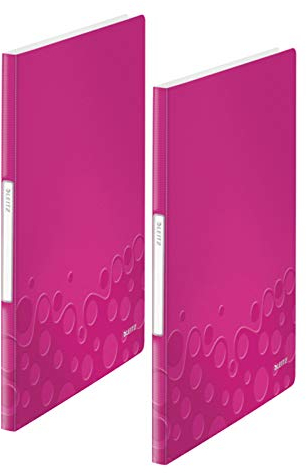 Leitz Sichtbuch wow, A4, PP, 20 Hüllen (pink metallic, 20 Hüllen | 2er Pack)