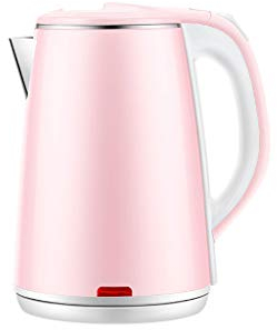 Bollitore Fast Boil Elettrico con Filtro Riutilizzabile Doppia Parete Isolante e Silicone sigillato a Secco Protezione a Secco 1,8 Litri 1500W Rosa e Acciaio Inossidabile