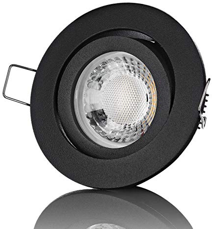 lambado® Premium LED Spot Dimmbar Schwarz - Hell & Sparsam inkl. 230V 5W GU10 Strahler neutralweiß - Moderne Beleuchtung durch zeitlose Einbaustrahler/Deckenstrahler