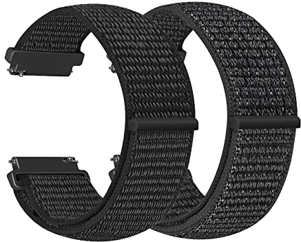 Vodtian 20mm Nylon Armband Kompatibel Mit Samsung Galaxy Watch 7/6/5/4/FE 40mm 44mm, Watch 5 Pro 45mm, 6 Classic, 4 Classic, Active 2, Garmin Vivoactive 5 - Uhrenarmband für Damen Herren