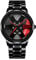 RWXCOW Herren Uhr Kreativ Armbanduhren,Autorad Felgennabenuhr,Auto Rad Felgen Nabe Uhr, Männer Sport Wasserdicht Armbanduhr,3D Auto Rad Felge Nabe Quarz Herrenuhr .schwarzerStahlmitroterNadel