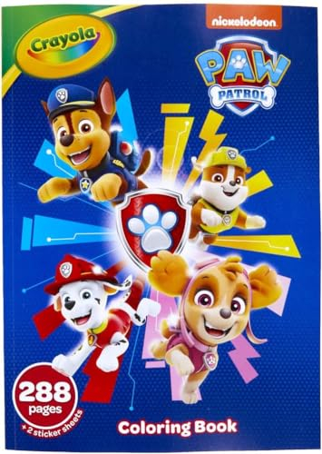 Crayola YYST Paw Patrol Coloring Book with Stickers, Gift for Kids, 288 Pages, Ages 3, 4, 5, 6