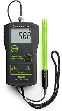 Weedness Milwaukee pH Meter MW101 - Garten Pflanzen Wert Pooltester Teststreifen für Pool pH-Meter Messen Wassertester Digital Aquarium Schwimmbad Grow Anbau Indoor