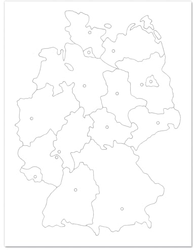 matches21 HOME & HOBBY Deutschland Puzzle DIY Holz Bastelset für Kinder ab 6 Jahren Länderpuzzle Bundesländer Lernspiel
