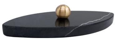 Sermo Räucherstäbchenhalter, oval, Marmor, Schwarz