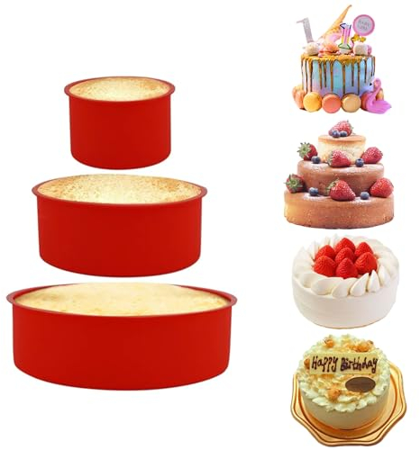 HMYCL Silicone Cake Tins for Baking, 3 Round Non-Stick Cake Pan(4,6,8 inches), Quick Release Silicone Baking Tins Cake Mold for Layer Cake, Cheesecake, Chiffon Cake Home Kitchen