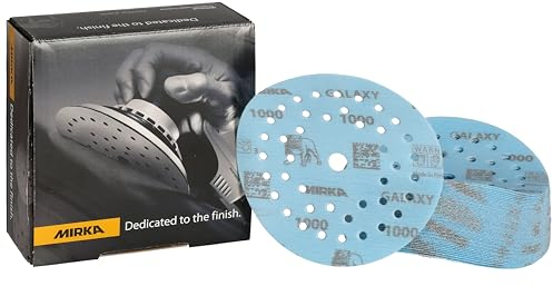 Mirka Galaxy Epoxid Schleifpapier 125mm Klett Korn 1000 zum Schleifen von Epoxidharz, Holz, Epoxy, Rivertable / 50 Stk Schleifscheiben