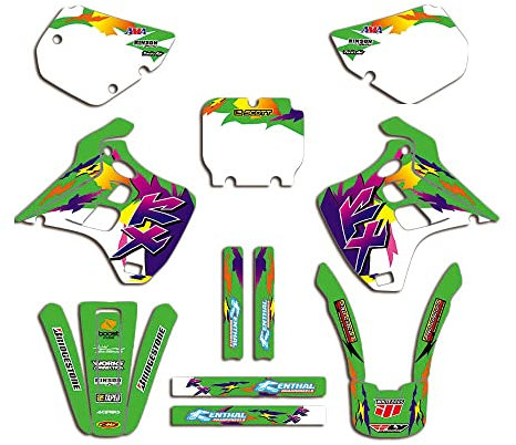 ENARUI Aufkleber Dekor Decal Graphics Kompatibel mit Kawasaki KX 125 250 KX250 KX125 1990 1991