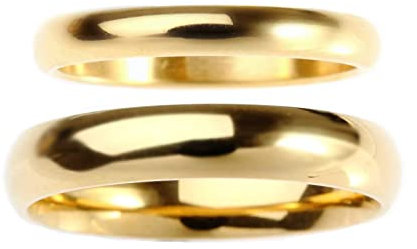 Dsnyu Damenring Vintage, Poliert Eheringe, Edelstahl Gold Eheringe Paar Schmuck Geschenk Damen GR. 49 (15.6) + Herren GR. 54 (17.2)