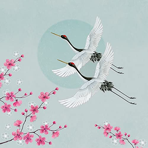 20 Servietten Paar an Kraniche hellblau | Asien | asiatisch | Tiere | Tischdeko | Decoupage | Serviettentechnik 33x33cm
