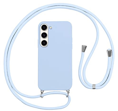 Vauki Coque pour Samsung Galaxy S23 avec Cordon,Etui Silicone Souple Antichoc Housse avec Collier Bandoulière Chaîne Lanière,Téléphone Étui Case Cover de Protection pour Samsung S23 6.1, Lila