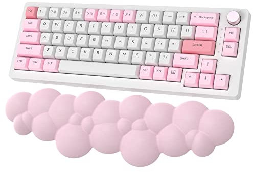 ZIYOU LANG Nuage de Repose-Poignet pour Clavier, Repose-Main Ergonomique pour Clavier, Coussin de Support de Poignet pour Clavier avec Base en Caoutchouc Antidérapant pour Bureau, Gaming- Rose